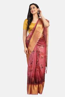 Riva Enterprise Women's Organza Digital Printed Saree