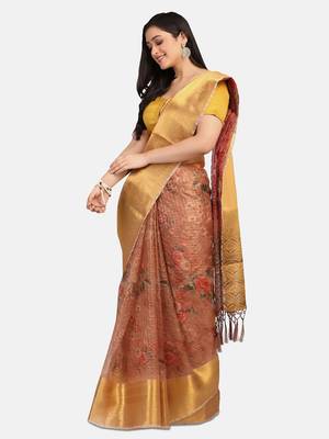 Riva Enterprise Women's Organza Digital Printed Saree 3