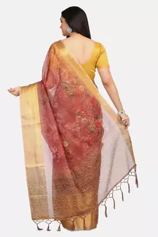 Riva Enterprise Women's Organza Digital Printed Saree