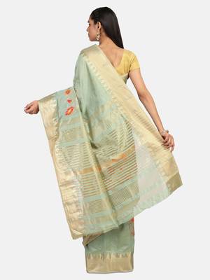 Riva enterprise Women's Cotton Silk With Jari Embroidery Designer Party Wear Saree 4