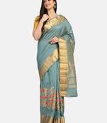 Riva enterprise Women's Cotton Silk With Jari Embroidery Designer Party Wear Saree