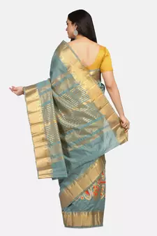 Riva enterprise Women's Cotton Silk With Jari Embroidery Designer Party Wear Saree