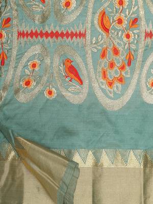 Riva enterprise Women's Cotton Silk With Jari Embroidery Designer Party Wear Saree 5