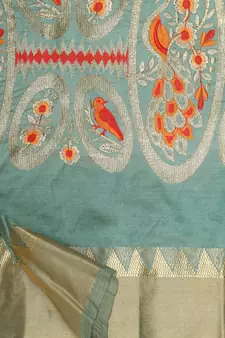 Riva enterprise Women's Cotton Silk With Jari Embroidery Designer Party Wear Saree