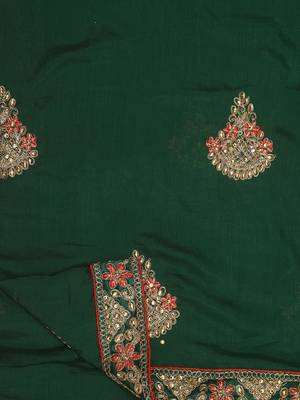 Riva Enterprise Women's Vichitra Silk With Cording Embroidery Work Exclusive Saree 5