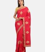 Riva Enterprise Women's Vichitra Silk With Cording Embroidery Work Exclusive Saree