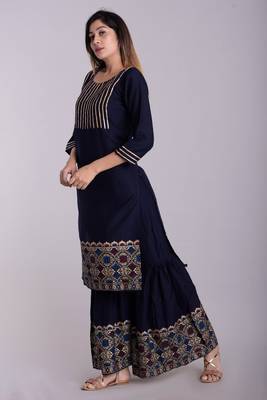 Blue gotta patti rayon salwar 3