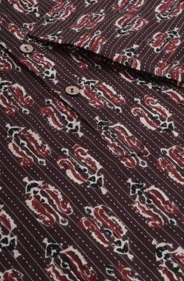 Brown printed cotton men kurtas 4