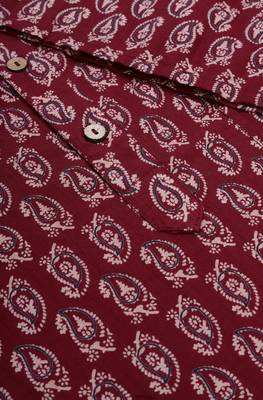 Maroon printed cotton men kurtas 4