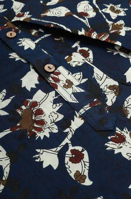 Blue printed cotton men kurtas 5