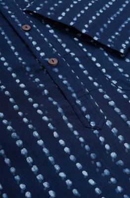Blue printed cotton men kurtas 5