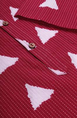 Maroon printed cotton men kurtas 5