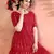 Red sequins georgette Long Gown Evening