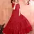 Red sequins georgette Long Gown Evening