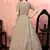 Beige sequins georgette Party Wear gown