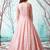 Pink foilage print net Evening Long Gown