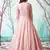 Pink foilage print net Evening Long Gown