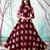 Maroon foilage print net Long Gown Evening