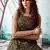 Dark-green foilage print net Long Gown Evening