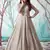 Beige foilage print net Party Wear gown