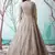 Beige foilage print net Party Wear gown