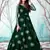 Green foilage print net Evening Long Gown