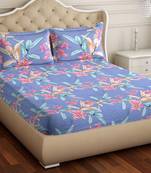 Ridan Cotton Blend Multicolour Double Bed Sheet With Pillow Cover