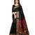 Pre stitched black  saree with unstitched blouse