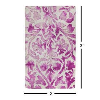 Hand Tufted Wool Area Rug 2'x 3' White for Home 5