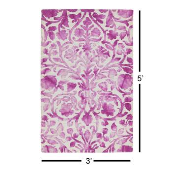 Wool Rug Stylish and Hand Tufted 3'x 5' White 5