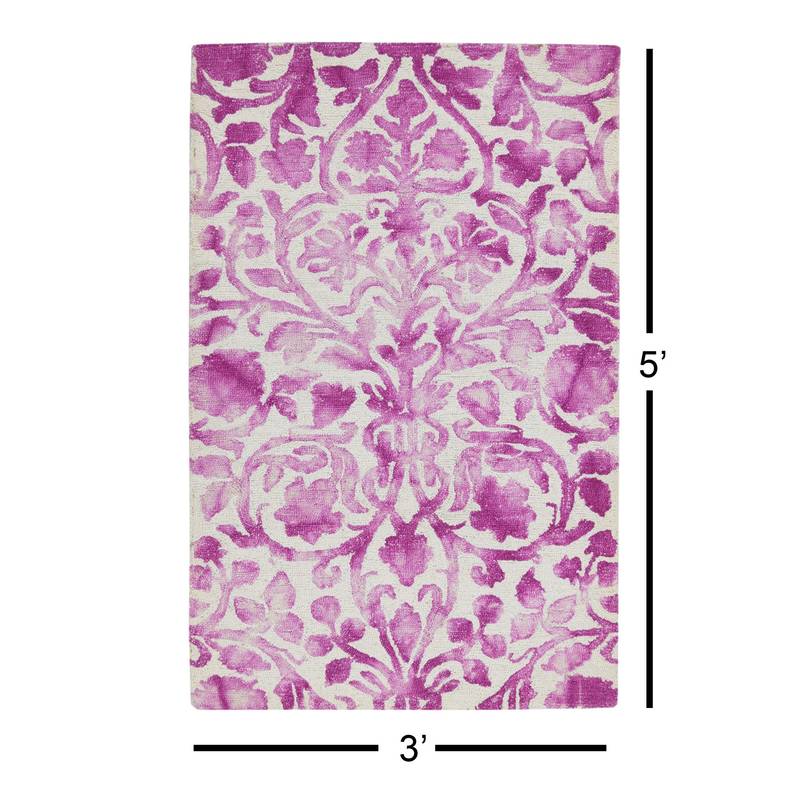 Wool Rug Stylish and Hand Tufted 3'x 5' White