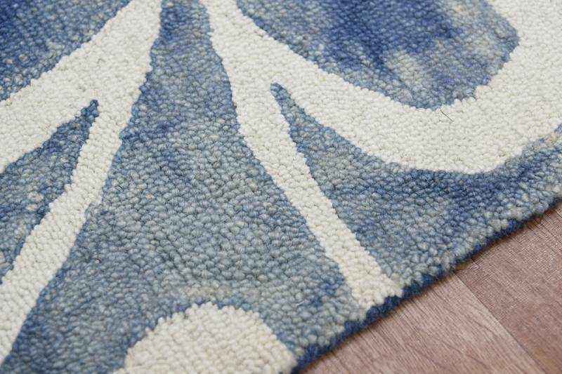 Wool Rug for Living Room/ Hall 2'x 3' Blue