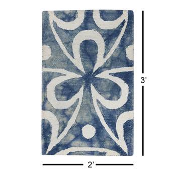 Wool Rug for Living Room/ Hall 2'x 3' Blue 5