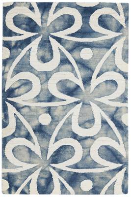 Hand Tufted Wool Area Rug 3'x 5' Blue 2
