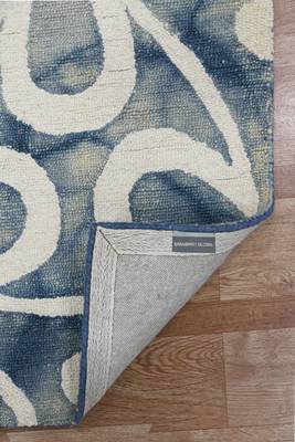 Hand Tufted Wool Area Rug 3'x 5' Blue 4