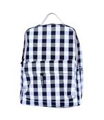 Light White black check bag backpack school bag