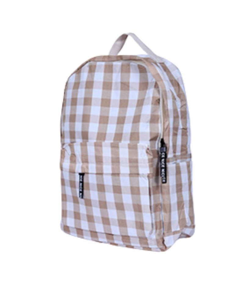 white & cream check school bag backpack bag