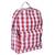 Red &white check school backpack bag