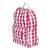 Red &white check school backpack bag