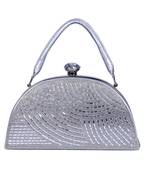 Big Size Silver Wedding Purse| Womens Evening Bags Rhinestone Clutch Purse Wedding   Silver