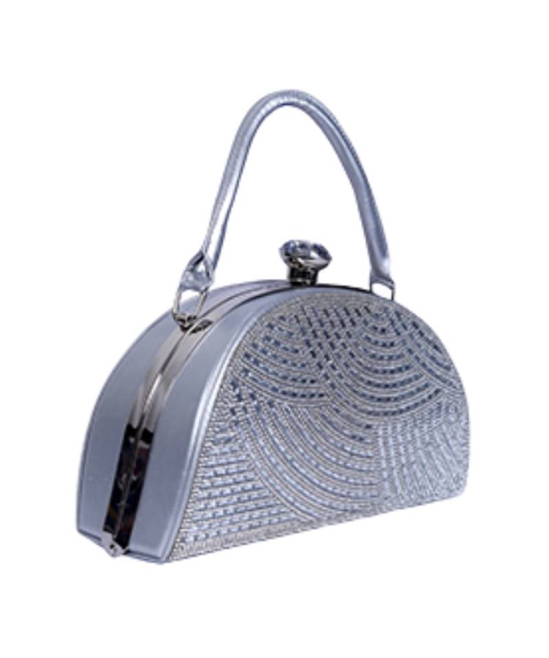 Big Size Silver Wedding Purse| Womens Evening Bags Rhinestone Clutch Purse Wedding   Silver