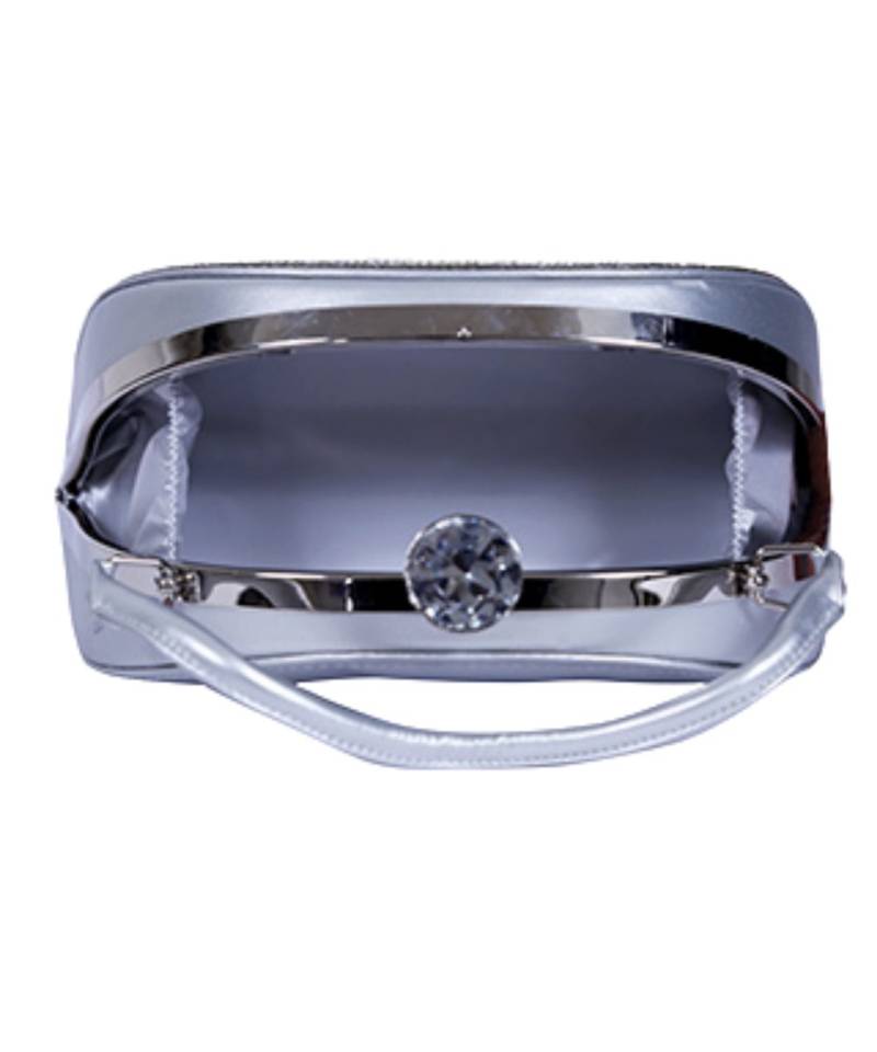 Big Size Silver Wedding Purse| Womens Evening Bags Rhinestone Clutch Purse Wedding   Silver
