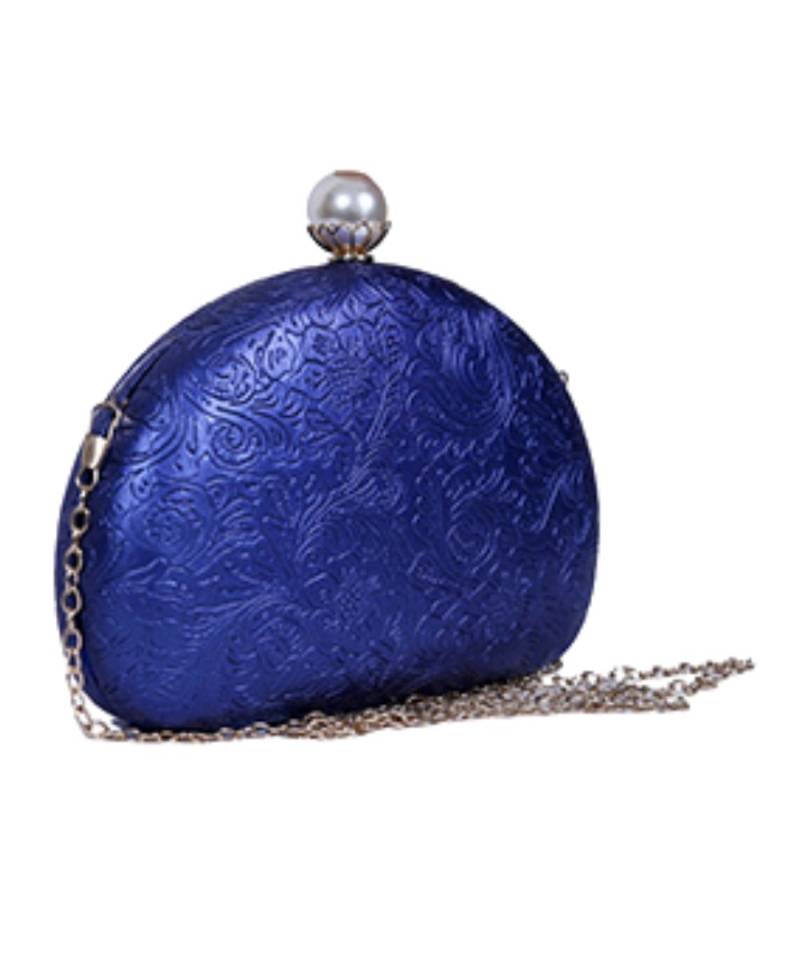 Half circle  ladies purse| Fashion Unique Design Evening Bag| Chain Handbag Shoulder Bag(navy blue)