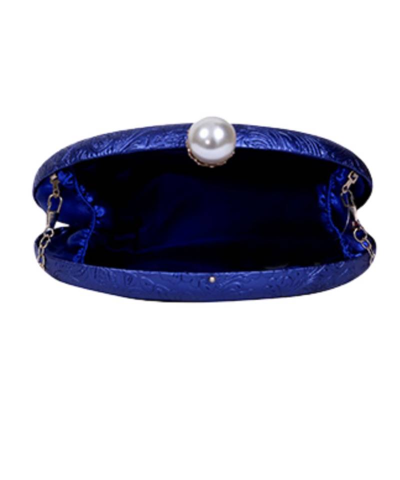 Half circle  ladies purse| Fashion Unique Design Evening Bag| Chain Handbag Shoulder Bag(navy blue)