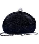 Half circle black ladies purse| Fashion Unique Design Evening Bag| Chain Handbag Shoulder Bag(black)