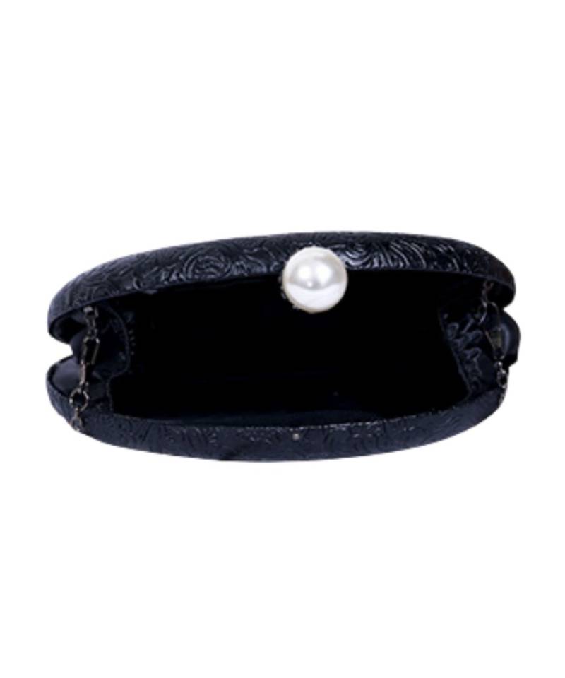 Half circle black ladies purse| Fashion Unique Design Evening Bag| Chain Handbag Shoulder Bag(black)