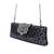 Flower Printed Diamond Women Clutch - ?Rich Look Lady Wallet - Wedding| Party| Shopping |purse (black)