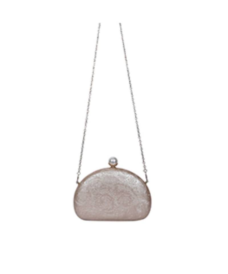 Half circle golden ladies purse| Fashion Unique Design Evening Bag| Chain Handbag Shoulder Bag( golden)