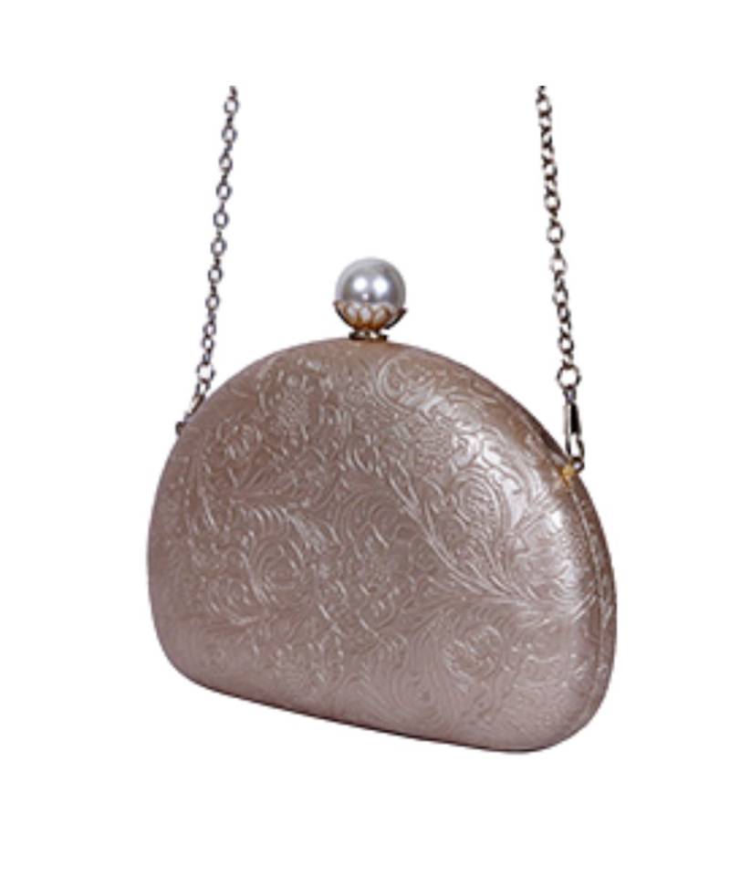 Half circle golden ladies purse| Fashion Unique Design Evening Bag| Chain Handbag Shoulder Bag( golden)