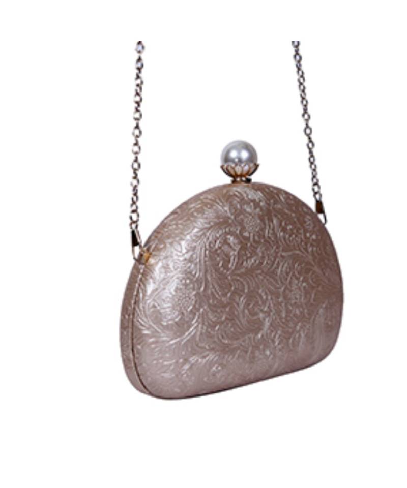 Half circle golden ladies purse| Fashion Unique Design Evening Bag| Chain Handbag Shoulder Bag( golden)